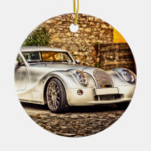 クラシックシルバースポーツカー セラミックオーナメント (正面)