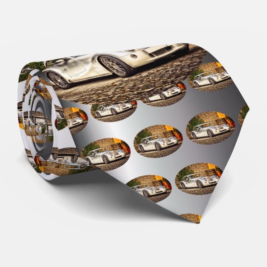 クラシックシルバースポーツカー ネクタイ (ロール)