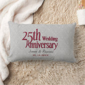 クラシックシルバーダマスク25結婚周年 ランバークッション (ブランケット)
