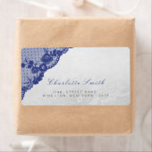 クラシックシルバーブルーネイビー差出人住所ラベル ラベル (インサイチュ)