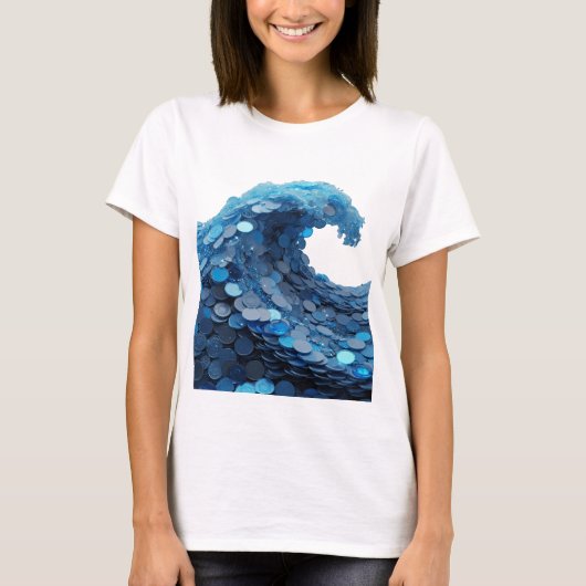 クラシックシルバー抽象アート デザイン Tシャツ (正面)