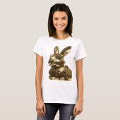 クラシックシルバー抽象芸術アートプリント Tシャツ (正面フル)