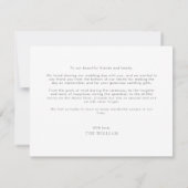 クラシックシルバー横向きロマンチック結婚写真 サンキューカード (裏面)