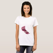 クラシックシルバー輝く階段スローガンTシャツ Tシャツ (正面フル)