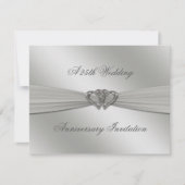 クラシックシルバー 25周年結婚記念日招待状 招待状 (正面)
