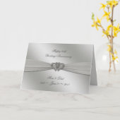 クラシックシルバー 25周年 結婚記念日 カード (黄色い花)