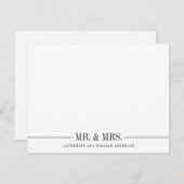 クラシックシンプルの夫婦の文房具フォーマル ノートカード (正面/裏面)