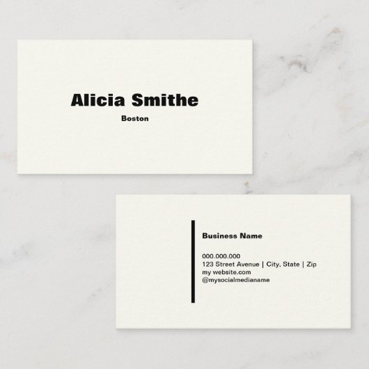 クラシックシンプルアイボリーエレガント名刺 名刺 (正面/裏面)