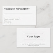 クラシックシンプルアポイントメントカード、ロゴ付き 予約カード (正面/裏面)