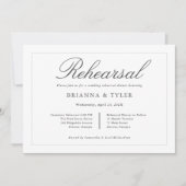 クラシックシンプルエレガンス結婚ズリハーサルディナー 招待状 (正面)