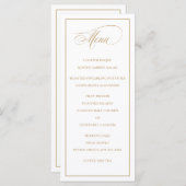 クラシックシンプルエレガンス金ゴールド結婚ズメニュー プログラム (正面/裏面)