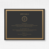 クラシックシンプルエレガンス金ゴールド結婚ブラック エンクロージャーカード