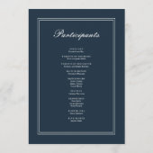 クラシックシンプルエレガントウェディング プログラム (裏面)