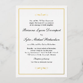 クラシックシンプルエレガントウェディング 箔招待状