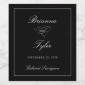 クラシックシンプルエレガントブフォーマルロ結婚ク ワインラベル (シングルラベル)