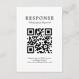 クラシックシンプルエレガント結婚式Rsvp QRコード エンクロージャーカード