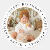 クラシックシンプルカスタム写真 ラウンドシール (正面)