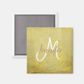 クラシックシンプルクリーンゴールデングラムモノグラム名 マグネット (正面/裏面)