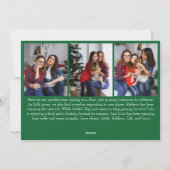 クラシックシンプルグリーンメリークリスマスナイン写真 シーズンカード (裏面)