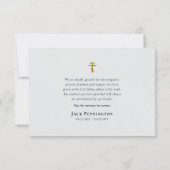 クラシックシンプルグリーンリー正教会キリスト教葬儀 サンキューカード (裏面)