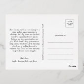 クラシックシンプルグリーン5写真メリークリスマス金ゴールド 箔シーズンポストカード (裏面)