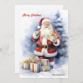 クラシックシンプルサンタクロース シーズンカード (正面/裏面)
