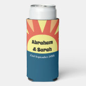 クラシックシンプルサンライズリバーシブル結婚式の引き出物 スリム缶クーラー (Seltzer裏面)