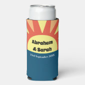 クラシックシンプルサンライズリバーシブル結婚式の引き出物 スリム缶クーラー (Seltzer正面)