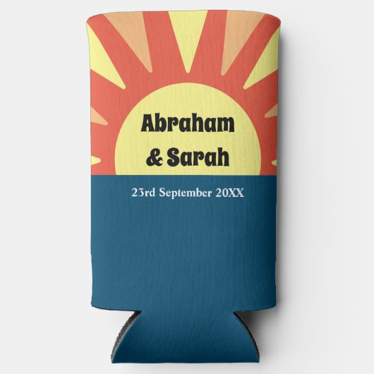 クラシックシンプルサンライズリバーシブル結婚式の引き出物 スリム缶クーラー (正面)