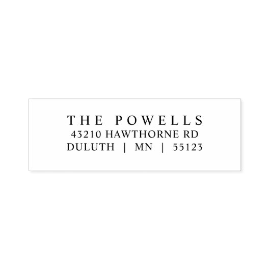 クラシックシンプルタイポグラフィミニマル差出人住所 セルフインキングスタンプ (デザイン)