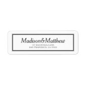 クラシックシンプルタイポグラフィ結婚差出人住所 ラベル (正面)