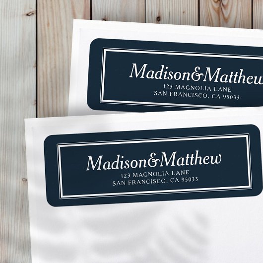 クラシックシンプルタイポグラフィ結婚差出人住所 ラベル