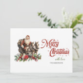 クラシックシンプルタイムレスサンタホーススリ描グ シーズンカード (スタンド正面)