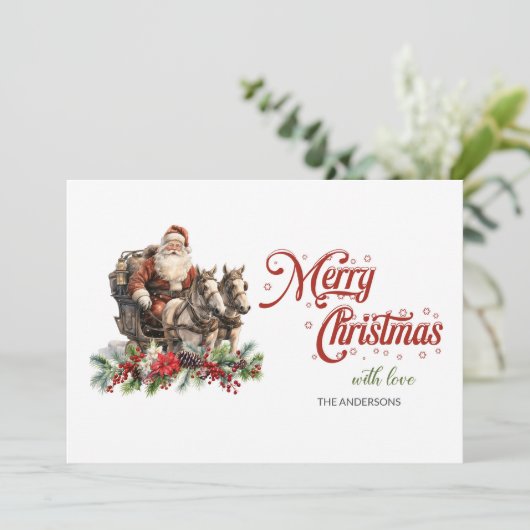 クラシックシンプルタイムレスサンタホーススリ描グ シーズンカード (スタンド正面)