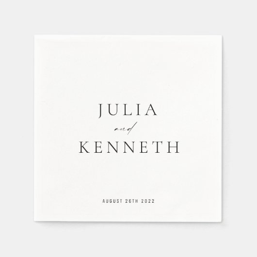 クラシックシンプルニュートラル結婚ズ スタンダードカクテルナプキン (正面)