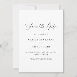 クラシックシンプルノンフォトエレガントな結婚式 セーブザデート