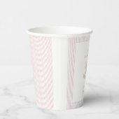 クラシックシンプルピンクロッキングホース女の子ベビーシャワー 紙コップ (右)
