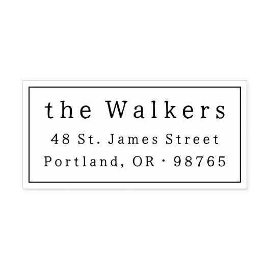 クラシックシンプルフレーム名とアドレス ラバースタンプ (インプリント)