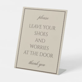 クラシックシンプルブラウンリムースシューズカウンター標識 台座サイン