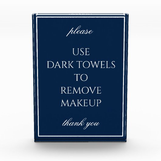 クラシックシンプルブルー浴室化粧タオルブロック フォトブロック (正面)