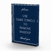 クラシックシンプルブルー浴室化粧タオルブロック フォトブロック (右)