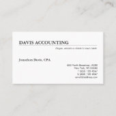 クラシックシンプルプロフェッショナルホワイト 名刺 (正面)