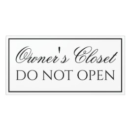クラシックシンプルホワイトオーナーズクローゼットの看板 ドアサイン