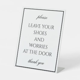 クラシックシンプルホワイトリムースカウンター標識 台座サイン