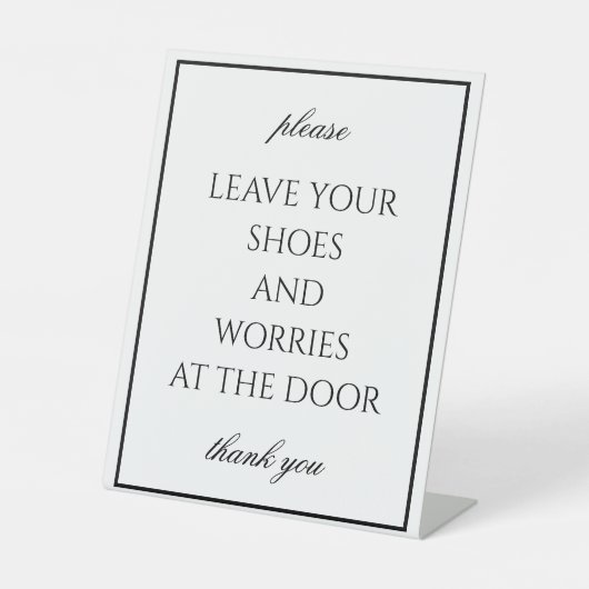 クラシックシンプルホワイトリムースカウンター標識 台座サイン (正面)