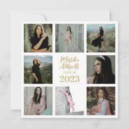 クラシックシンプルホワイト |写真の卒業 招待状