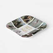 クラシックシンプルホワイト |卒業写真グリッド ペーパープレート (傾斜あり)