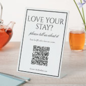 クラシックシンプルホワイトQRコードレビューテーブル記号 台座サイン (インサイチュ)