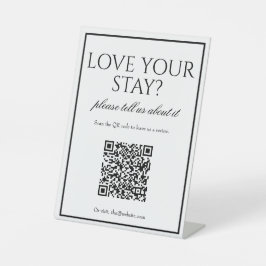 クラシックシンプルホワイトQRコードレビューテーブル記号 台座サイン