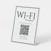 クラシックシンプルホワイトWi-Fi QRコード表記 台座サイン (正面)